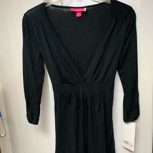 XS Maternity Liz Lange Tie Back B Cut Long Sleeve Shirt Black